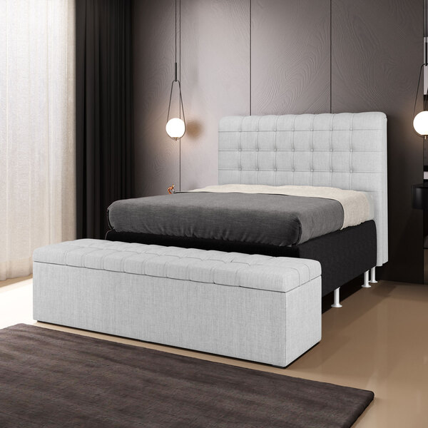 Cabeceira Rana E Calçadeira Alpha 160 Para Cama Queen N-040 L