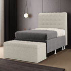 Cabeceira Rana E Calçadeira Alpha 90 Para Cama De Solteiro N-