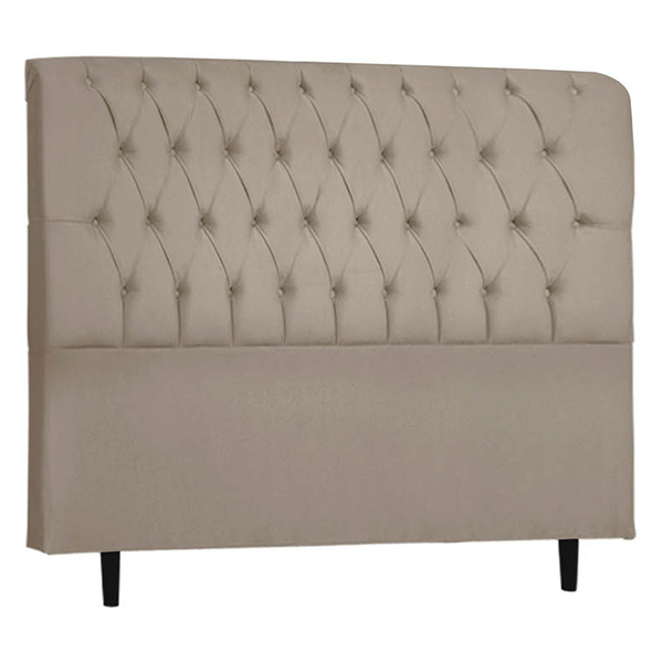 Cabeceira Ravena Para Cama Box King 193 Cm Suede Bege - D'ros