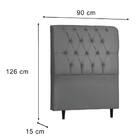 Cabeceira Ravena Para Cama Box Solteiro 90 Cm Suede Cinza - D