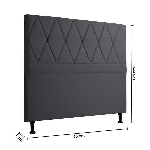 Cabeceira Realeza Solteiro 90cm Suede - Star Confort