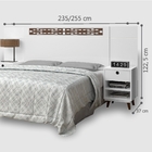 Cabeceira Regulável Box Moderny Branco Castanho