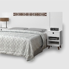 Cabeceira Regulável Box Moderny Branco Castanho