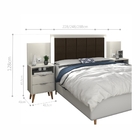 Cabeceira Regulável Triz Com Mesa De Cabeceira Off White