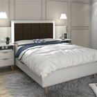 Cabeceira Regulável Triz Com Mesa De Cabeceira Off White