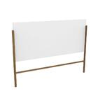 Cabeceira Ring Em Mdf/madeira Maciça - Branco/garapa