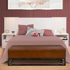 Cabeceira Ripada Branca Com Mesa De Cabeceira