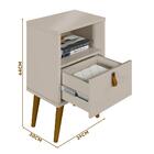 Cabeceira Ripada Casal 141cm 2 Mesas De Cabeceira Off White P