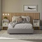 Cabeceira Ripada Casal Carvalho Com 2 Mesas De Cabeceira Off