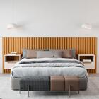 Cabeceira Ripada Casal Com Mesas Verona Nature Pérola