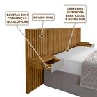 Cabeceira Ripada Casal Queen Com 2 Gavetas Naturalle Off Whit