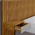 Cabeceira Ripada Casal Queen Com 2 Gavetas Naturalle Off Whit