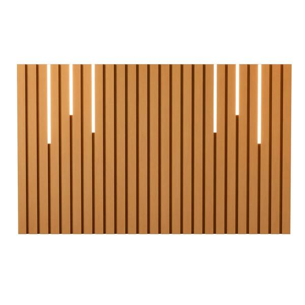 Cabeceira Ripada Com Kit Led Nagasaki Nature Pérola