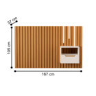 Cabeceira Ripada Com Kit Led Nagasaki Nature Pérola