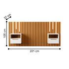 Cabeceira Ripada Com Led E  Mesas Hiroshima Nature Preto