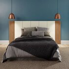 Cabeceira Ripada King 300cm 100% Mdf   Off White/freijó