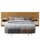 Cabeceira Ripada Maracá Queen 267cm Mdf/mdp Com 2 Mesas De Ca