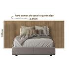 Cabeceira Ripada Queen Size Carvalho Com 2 Mesas De Cabeceira