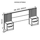 Cabeceira Ripada Regulável Para Casal Queen King Branco Fosco