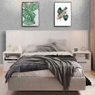 Cabeceira Ripada Regulável Para Casal Queen King Branco Fosco