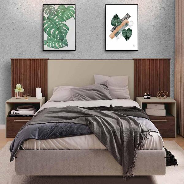 Cabeceira Ripada Regulável Para Casal Queen King Havana Off W