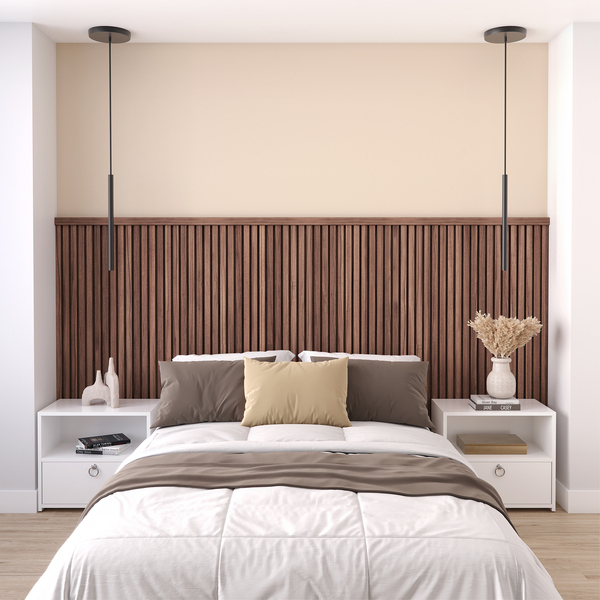 Cabeceira Ripada em MDF 240x135cm Carvalho York Premium Moldurama