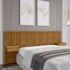 Cabeceira Ripado Autêntico Mdf Columbia 2 Mesas De Cabeceira