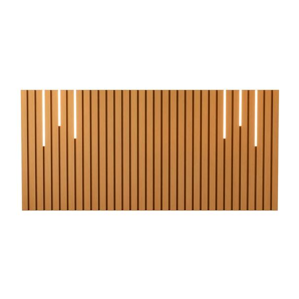 Cabeceira Ripado De Casal Com Jogo De Led Atrani Nature