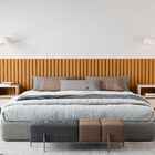 Cabeceira Ripado Para Cama King Size Maracá Nature Com 2 Mesa