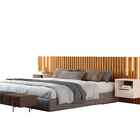 Cabeceira Ripado Para Cama King Size Maracá Nature Com 2 Mesa