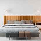 Cabeceira Ripado Para Cama King Size Maracá Nature Com Mesa D