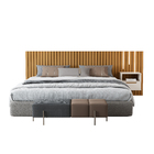 Cabeceira Ripado Para Cama King Size Maracá Nature Com Mesa D