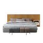 Cabeceira Ripado Para Cama King Size Maracá Nature Com Mesa D