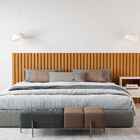 Cabeceira Ripado Para Cama King Size Maracá Nature Com Mesa D