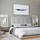 Cabeceira Roma 1,40 Cm Cama Box Casal Corino Cinza