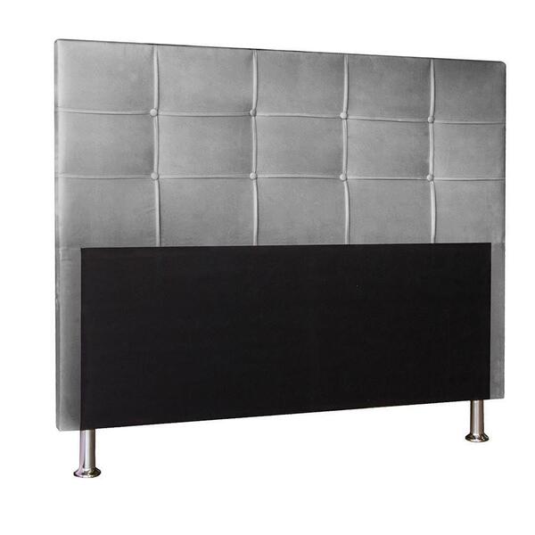 Cabeceira Roma 90 Cm Cama Box Solteiro Suede Cinza
