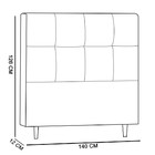 Cabeceira Roma Para Cama Box Casal 140 Cm Corino Preto D'rossi