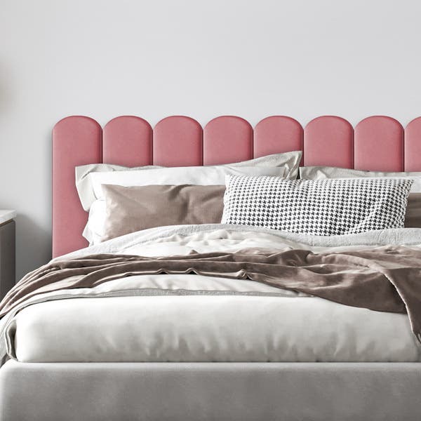Cabeceira Rosa Estofada Nuvem Para Cama Box Casal | Leroy Merlin