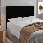 Cabeceira Rubi Para Cama Box Queen 160 Cm Suede Preto M11 - D