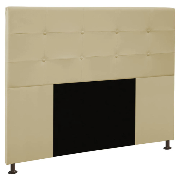 Cabeceira Safira Para Cama Box King 195 Cm Corino Bege - D'ro