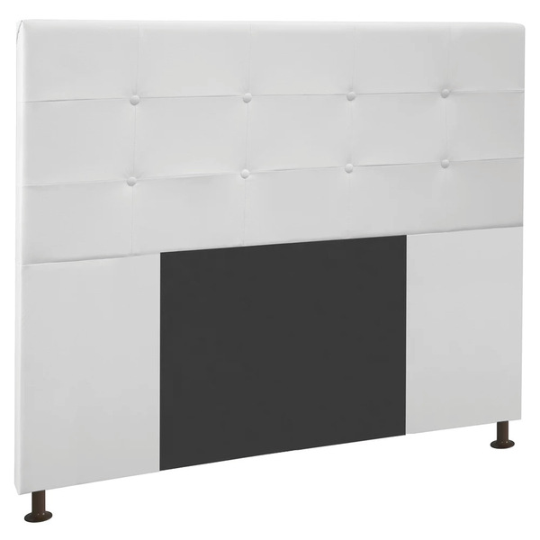 Cabeceira Safira Para Cama Box Queen 160 Cm Corino Branco - D