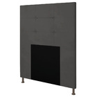 Cabeceira Safira Para Cama Box Solteiro 90 Cm Suede Grafite -
