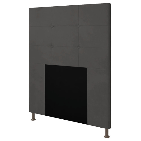 Cabeceira Safira Para Cama Box Solteiro 90 Cm Suede Grafite -