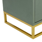 Mesa Cabeceira Salvia 60 Verde com base e puxador em metal dourado Astral Design