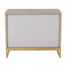 Mesa Cabeceira Salvia 60 Verde com base e puxador em metal dourado Astral Design