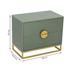 Mesa Cabeceira Salvia 60 Verde com base e puxador em metal dourado Astral Design