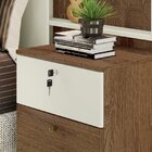 Cabeceira Santorini Mdf Móveis Europa Braúna/off White