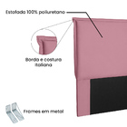 Cabeceira Sicília De Casal 140 Cm Veludo Rosa - Nexta Casa
