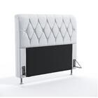Cabeceira Sirius 140 De Casal Couro Artificial Branco