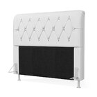 Cabeceira Sirius 140 De Casal Couro Artificial Branco